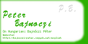 peter bajnoczi business card